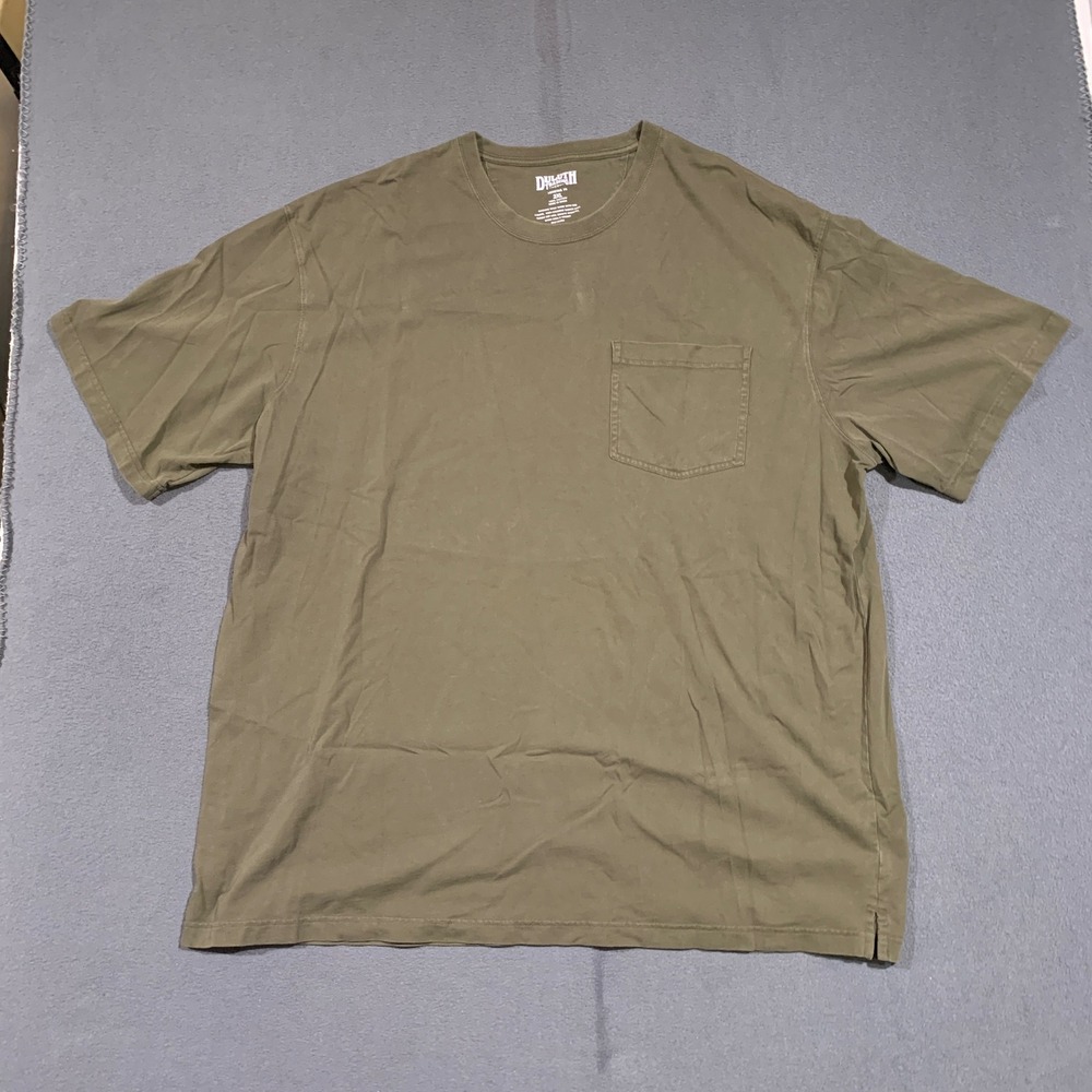 Duluth Trading Co. Longtail T Shirt Mens 2XL Pocket Olive Green Cotton